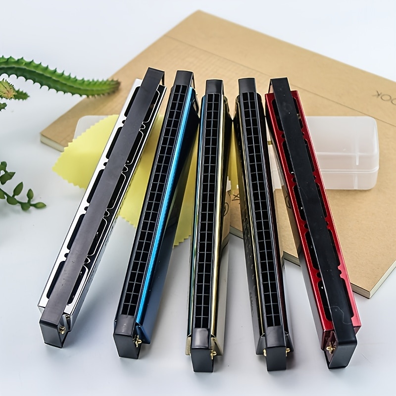 24 Hole Harmonica Mouth Metal Organ Musical Instruments For Beginners Harmonica Harp Harmonium Blues Clues Teaching Playing Gift4