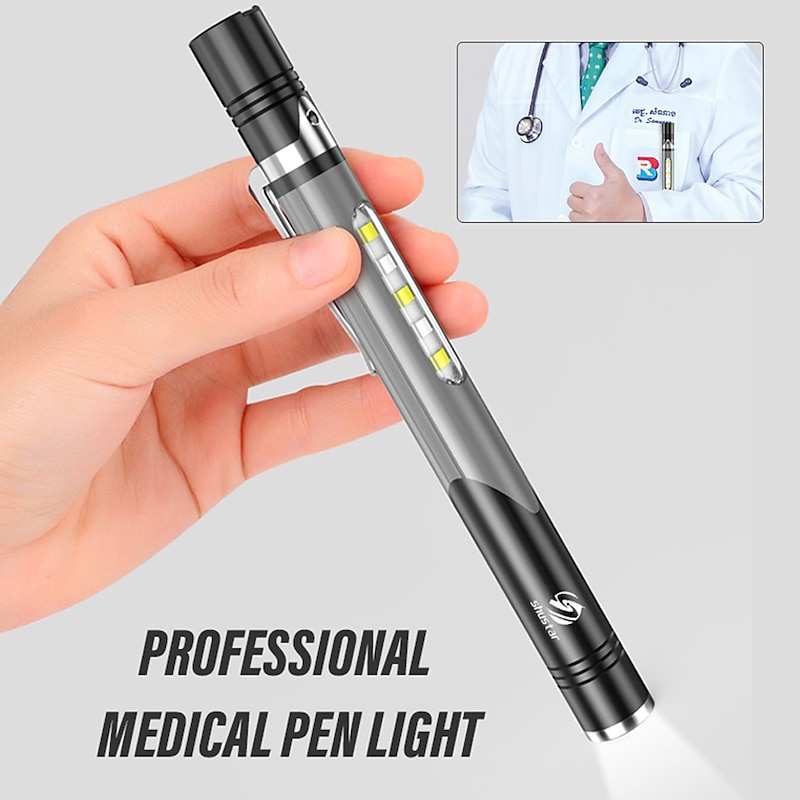 Flashlight Pen Light Professional Dual Light Source Rechargeable Lamp with Side Lights for Indoor and Outdoor Use2
