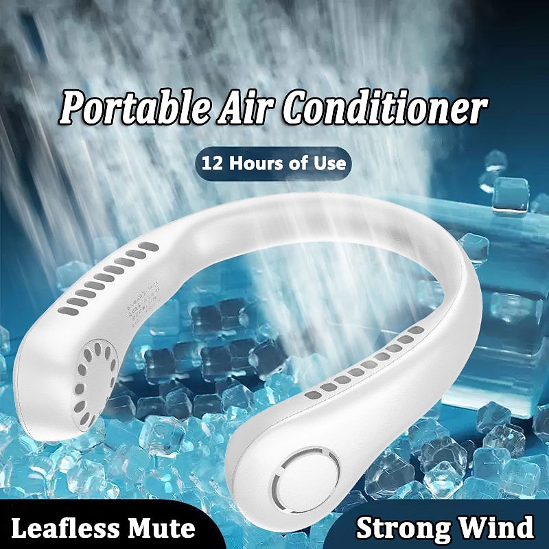 Cooling Bladeless Neck Fan – Wearable Hands-Free USB Rechargeable Fan with 3 Speeds, Ideal Gift for Travel or Sports2