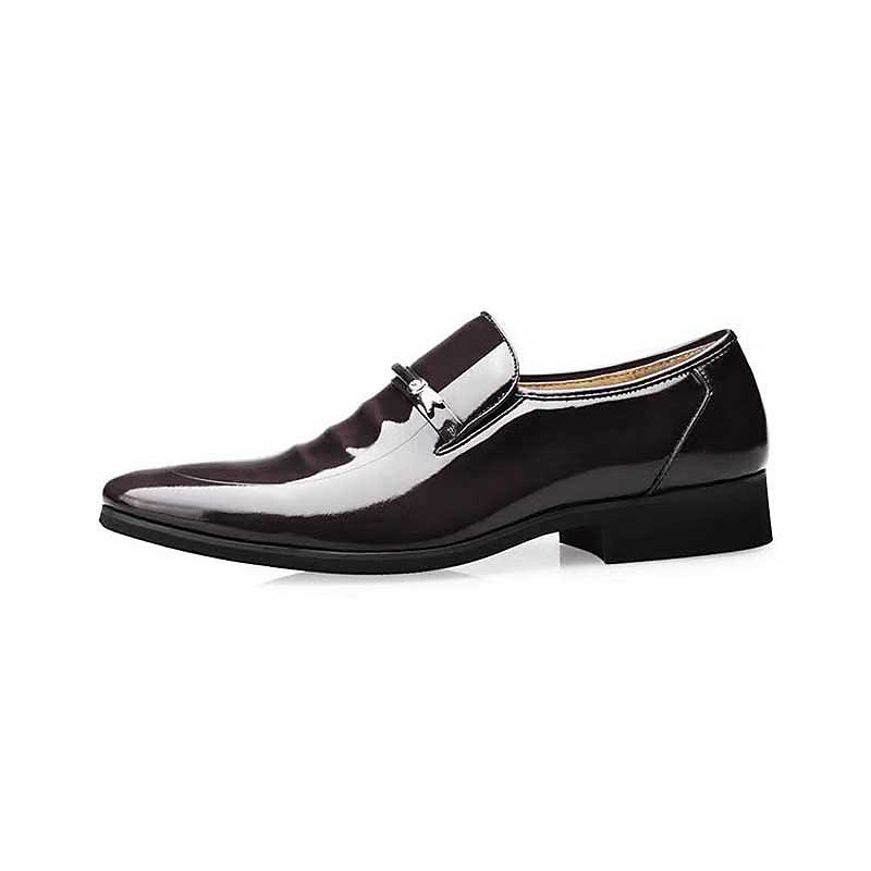 Men's Black Patent Leather Loafers with Metal Decoration for Formal and Casual Wear4