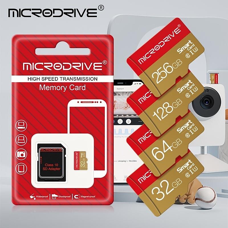 Memory Card 32GB 64GB 128GB 256GB U3 Mini SD Card Class 10 TF Flash Card Micro Tf SD Cards Memory Card For Mobile Phone PC Earphone Speaker  HD Camera PSP SD Adapter
