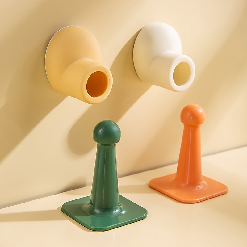 Anti-Collision Door Stopper Creative Silicone Door Stopper Non-Punching Toilet Top Door Stopper New Silent Toilet Door Stopper2