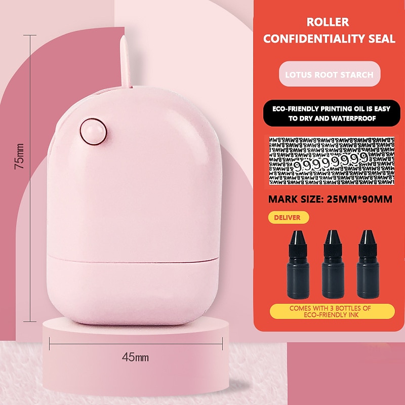 1pc Purple Identity Protection Stamps Identity Theft Protection Stamps Roller Privacy Stamps, Back to School Gift4