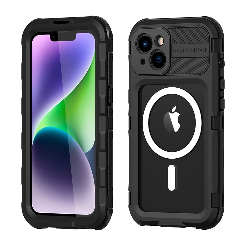 Phone Case For iPhone 17 Pro Max 17 Air 16 15 14 Pro Max Plus 13 Pro Max Heavy Duty Waterproof Case With Magsafe Full Body Protective Support Wireless Charging with Wrist Strap Aluminum Alloy PC2