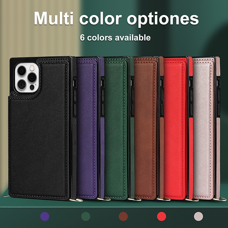 Phone Case For iPhone 17 Pro Max 17 Air 16 15 14 Pro Max Plus 16e 13 12 11 Pro Max Mini Wallet Case with Stand Holder with Lanyard PU Leather3