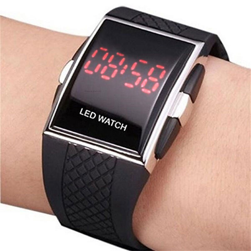 New Fashion Hot  Personality Leisure Mens Womens Unisex White Black LED Digital Sports Wrist Watch