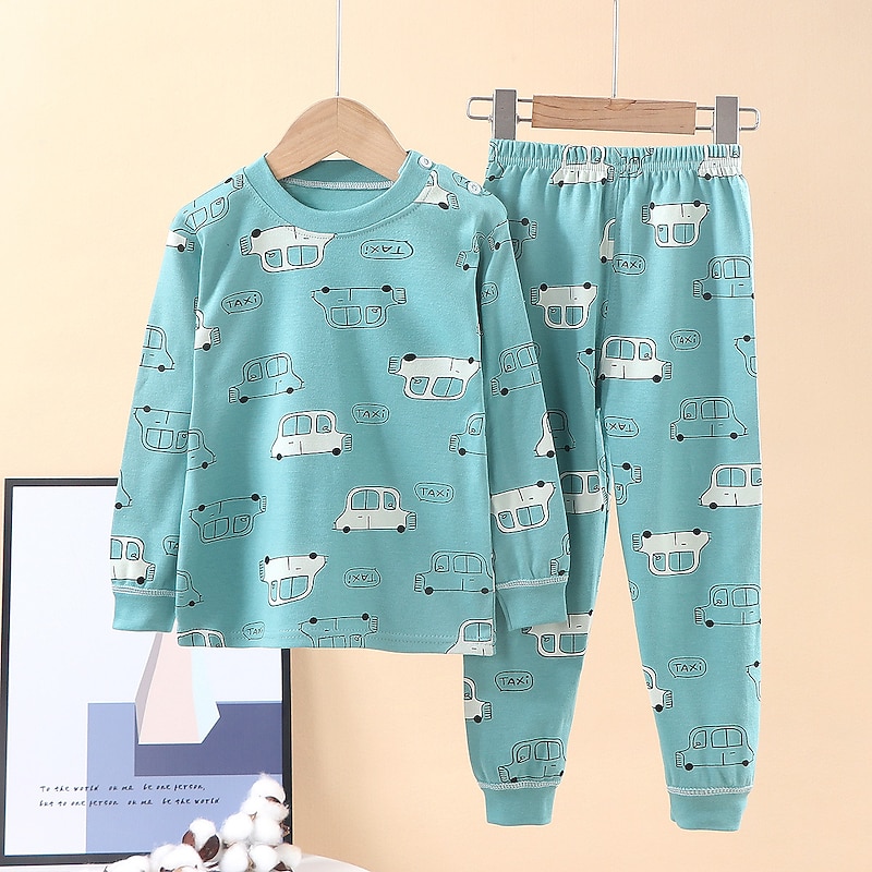 Kids Boys' 2 Pieces Sweatshirt & Sweatpants Set Long Sleeve children's crocodile underwear glasses children's square underwear big boy underwear rocket Animal Cartoon Summer Spring Daily Home 7-13