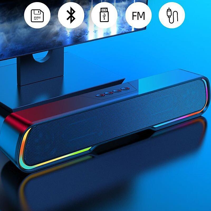 RGB Light Wireless Bluetooth Soundbar Hi-Fi Stereo Speaker Upgraded Version Of High Sound Quality For SmartPhone/Tablet/Computer TVHome Theater TV Strong Bass Sound Bar With Remote Control2