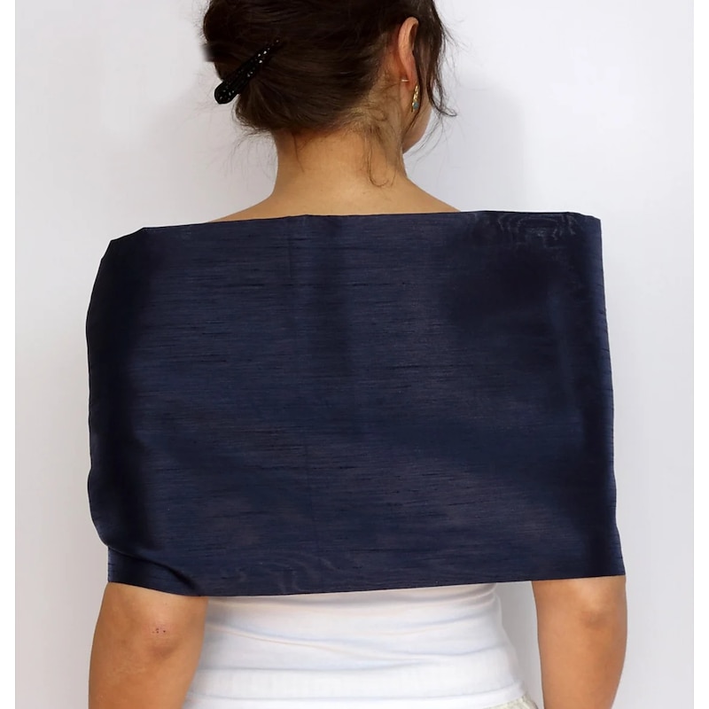 Shawl & Wrap Shawls Women's Wedding Guest Wrap Pure Elegant Sleeveless Taffeta Wedding Wraps With Pure Color For Party All Seasons dress to impress4