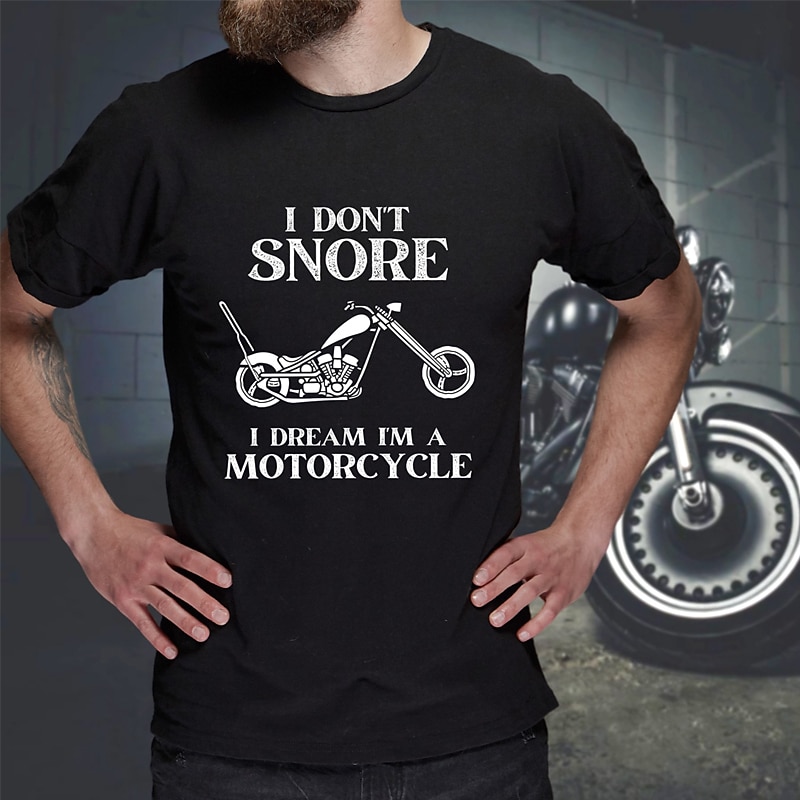 Men's Plus Size T shirt Tee Big and Tall Letter Crewneck Print Short Sleeves Stylish Casual Tops Biker Gift Outdoor Daily Wear Tops3