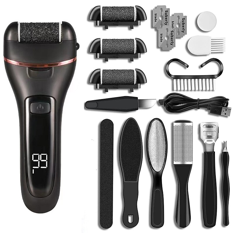 Electric Callus Removers for Feet Rechargeable Foot File Pedicure Kits Waterproof 2 Speed Foot Scrubber Professional Foot Care Tools for Dead Skin Cra