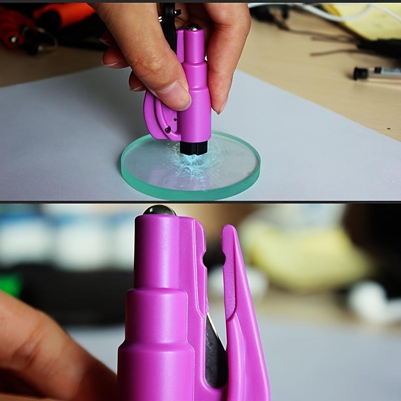 2 In 1 Safety Belt Cutter Emergency Key Chain Car Escape Tool Metal Safety Hammer Mini Fire Hammer Life-saving Hammer Car Emergency Escape Device Window Breaker3