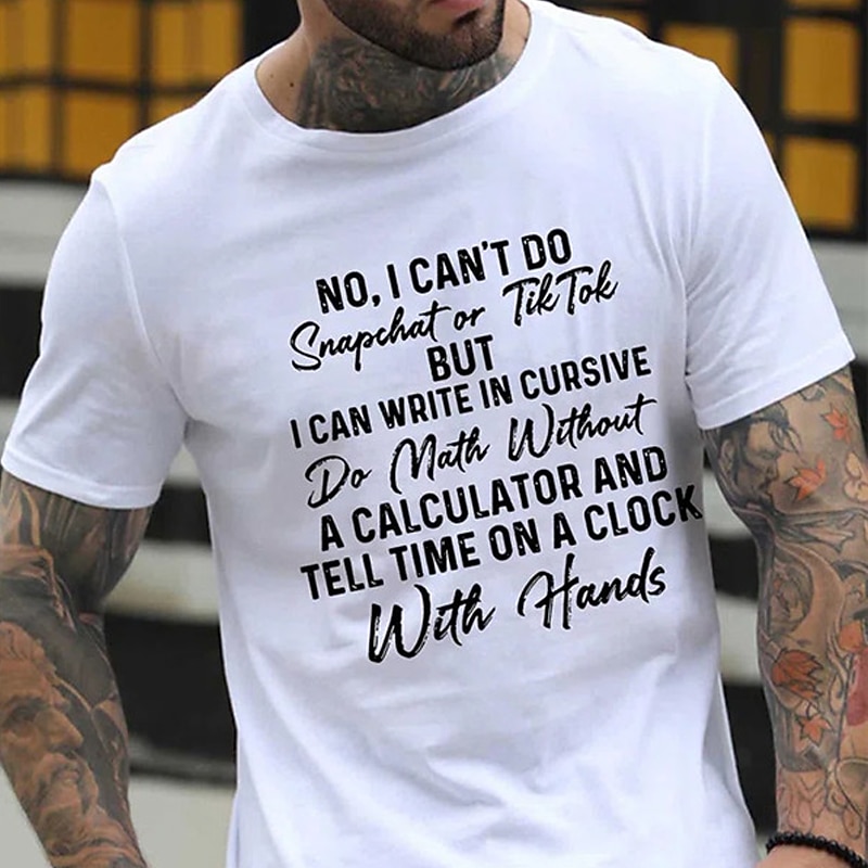 Men's Letter Graphic Prints Funny T Shirt Graphic Tee Cotton Short Sleeves Graphic Shirt Black White Red Comfortable Tee Vacation Street Fashion Designer Clothing3