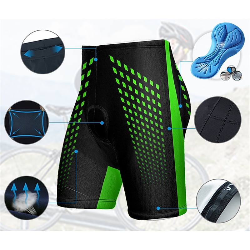 Men's Graphic Geometic Cycling Shorts Bike Padded Shorts / Chamois Bottoms Mountain Bike MTB Road Bike Cycling Sports 3D Pad Cycling Quick Dry Moisture Wicking Yellow Red Spandex Clothing Apparel2