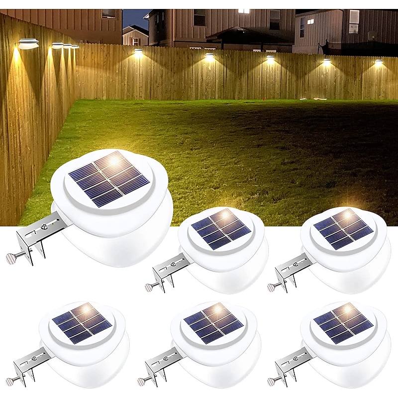 1/4/6pcs Solar Gutter Lights Outdoor Waterproof Solar Fence Light for Deck Access Courtyard Porch Driveway Garage Stair Wall Landscape Decoration Lighting Solar Night Light