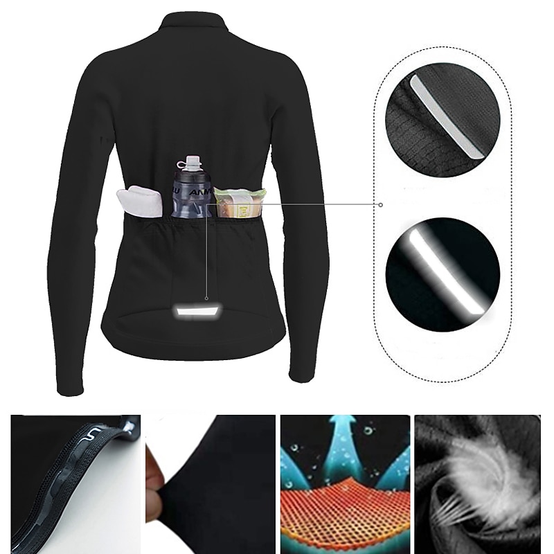 Women's Cycling Jersey Graphic Long Sleeve Bike Jersey Top with 3 Rear Pockets Mountain Bike MTB Road Bike Cycling Quick Dry Reflective Strips Back Pocket Moisture Wicking Sports Violet Yellow Pink3