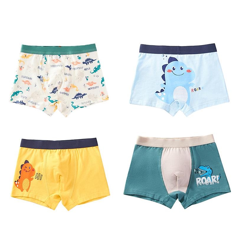4 Pieces of Boys' Underwear boxer children's underpants triangle boxer pants medium and big boys baby shorts summer thin2
