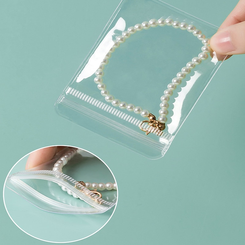 Jewelry Storage Box Ear Studs Anti Oxidation Ring Hand Ornament Transparent Dustproof Storage Bag Necklace Jewelry Book Sealed Bag4