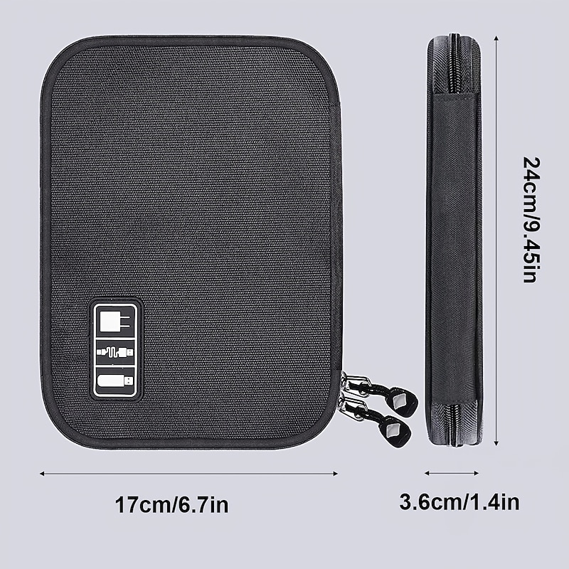 Electronics Organizer Travel Universal Cab Cord Organizer Compact Electronics Organizer Portable Tech Bag Travel Cable Case Travel Essentials for Cable Storage Cord Storage and Electronic Accessories4