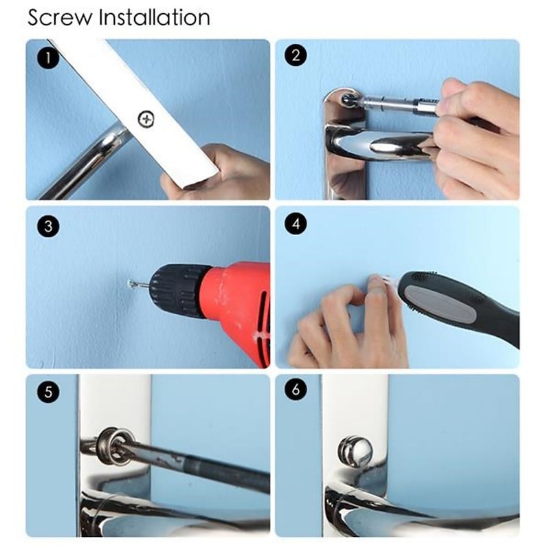 Bath Towel Bars Wall 45/60cm, 3-Tier Mounted Towel RackStainless Steel Towel Bar Storage Shelf for Bathroom  Towel Holder Towel Rail Towel Hanger4