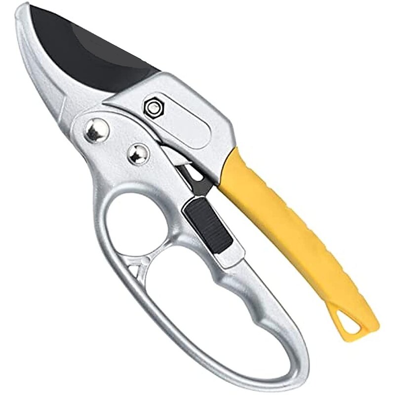 Garden Clippers, German Pruners, Ratchet Pruning Shears, Work 3 Times Easier, Gardening Tools, For Trimming Rose, Floral, Tree, Live Plants, Sharp Garden Scissors, Arthritis Weak Hand Snips