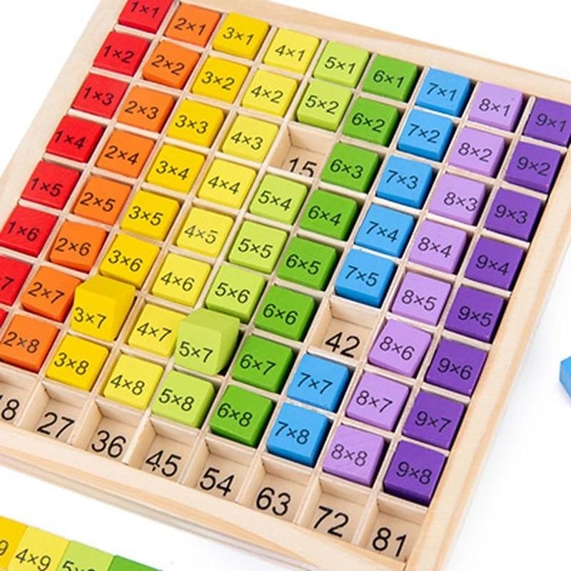 Montessori Educational Wooden Math Toys 99 Multiplication Table Math Arithmetic Teaching Aids2
