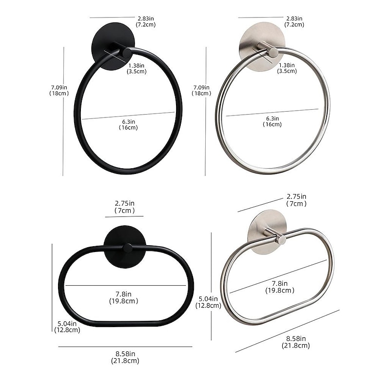 Towel Ring for Bathroom, Self-adhesive Hand Towel Holder Wall Mounted,304 Stainless Steel Bath Towel Hanger/Round Hand Towel Rack Perfect for Bathroom, Sink, Kitchen4