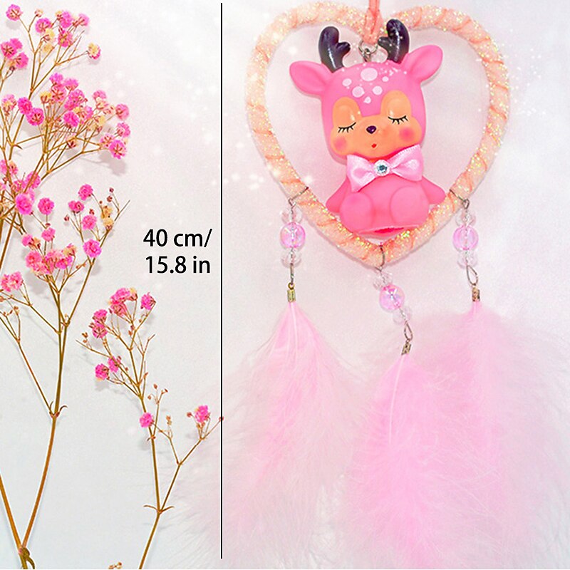 Boho Dream Catcher Handmade Gift Wall Hanging Decor Art Ornament Craft Heart Unicorn Feather For Kids Bedroom Wedding Festival2