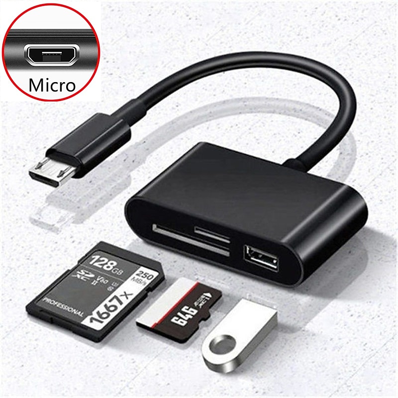 USB C SD Card Reader Adapter Type C Micro SD TF Card Reader Multi-function 3-in-1 OTG Adapter for laptops MacBooks mobile cameras3