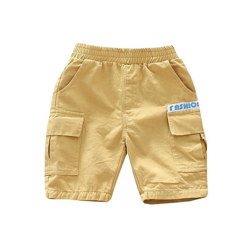 Kids Boys Shorts Solid Color Comfort Shorts School Cotton Adorable Daily White Yellow Blue4
