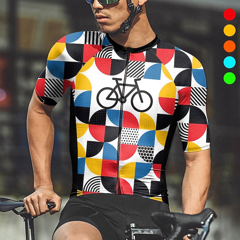 Men's Cycling Jersey Graphic Funny Short Sleeve Bike Jersey Top with 3 Rear Pockets Mountain Bike MTB Road Bike Cycling Quick Dry Reflective Strips Back Pocket Moisture Wicking Sports Red Blue Rose