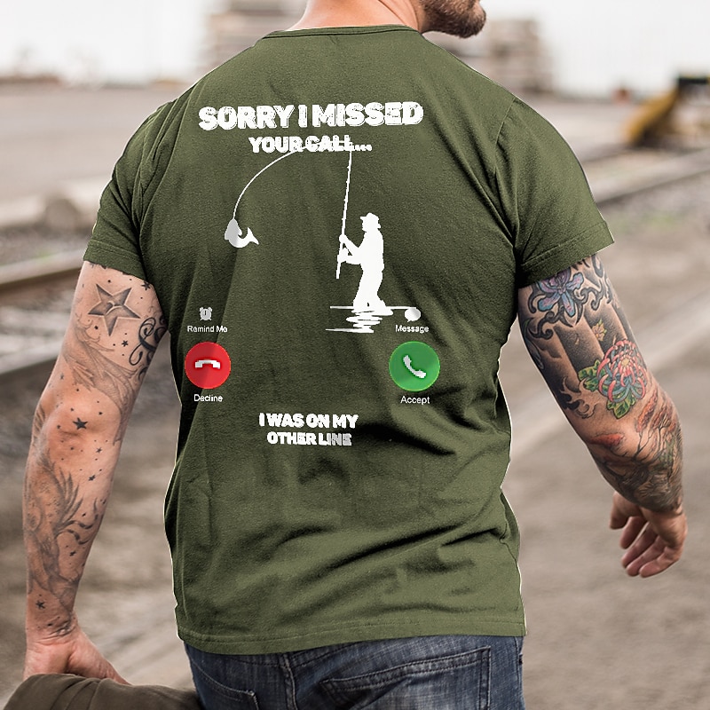 Men's Catus Fishing T Shirt Graphic Tee 100% Cotton Short Sleeve Graphic Shirt Apricot Black Red Comfortable Tee Vacation Daily Wear Fashion Designer Clothing3