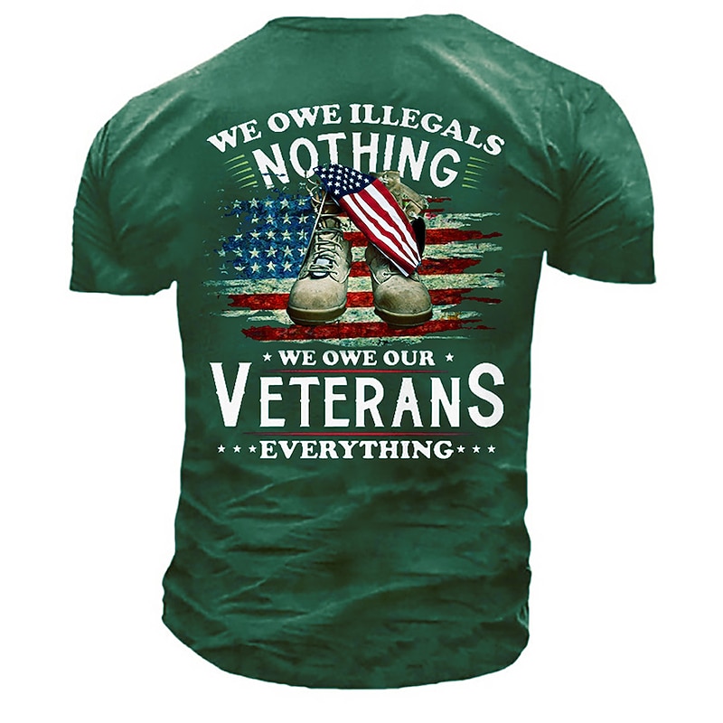 Veterans Day Men's Patriot Patriotic Veteran Unisex Graphic Prints Shoe National Flag T shirt Slogan T Shirts Retro Shirts Short Sleeve T shirt 3D Print Crew Neck Shirt Sports Designer Casual4