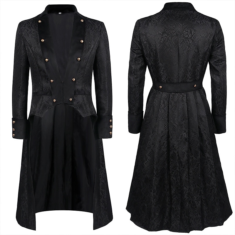 Punk & Gothic Medieval Steampunk Coat Tuxedo Trench Coat Vampire Plague Doctor Fancy Dress Men's Steampunk Masquerade Casual Daily Adults' Coat - Main Image
