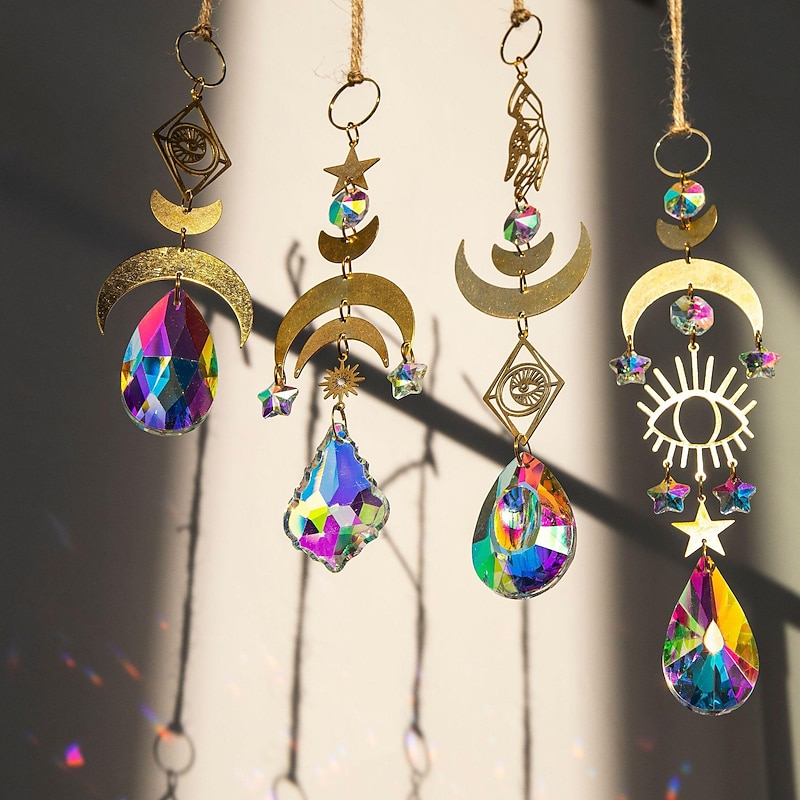 crystal suncatcher devil's eye crystal lighting pendant light and shadow wind chime sun catcher prism ball4