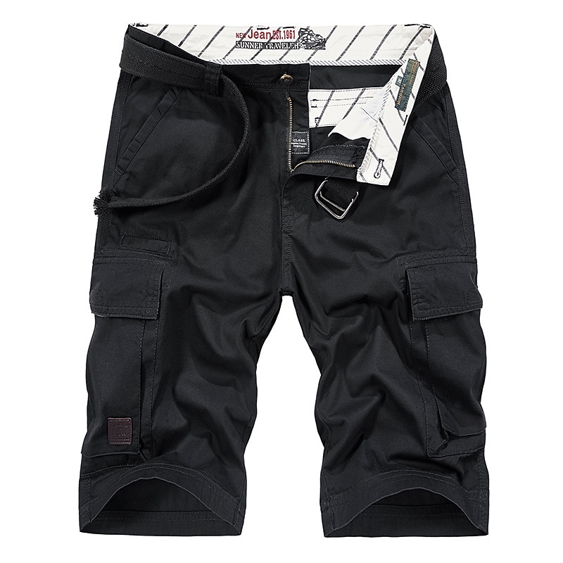 Men's Cargo Shorts Shorts Multi Pocket Plain Comfort Breathable Outdoor Daily Going out Fashion Streetwear ArmyGreen Green2