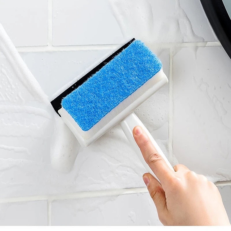 Magic Window Glass Cleaning Brush Double-sided Sponge Wiper Scraper Bathroom Wall Shower Squeegee Mirror Scrubber Tools4