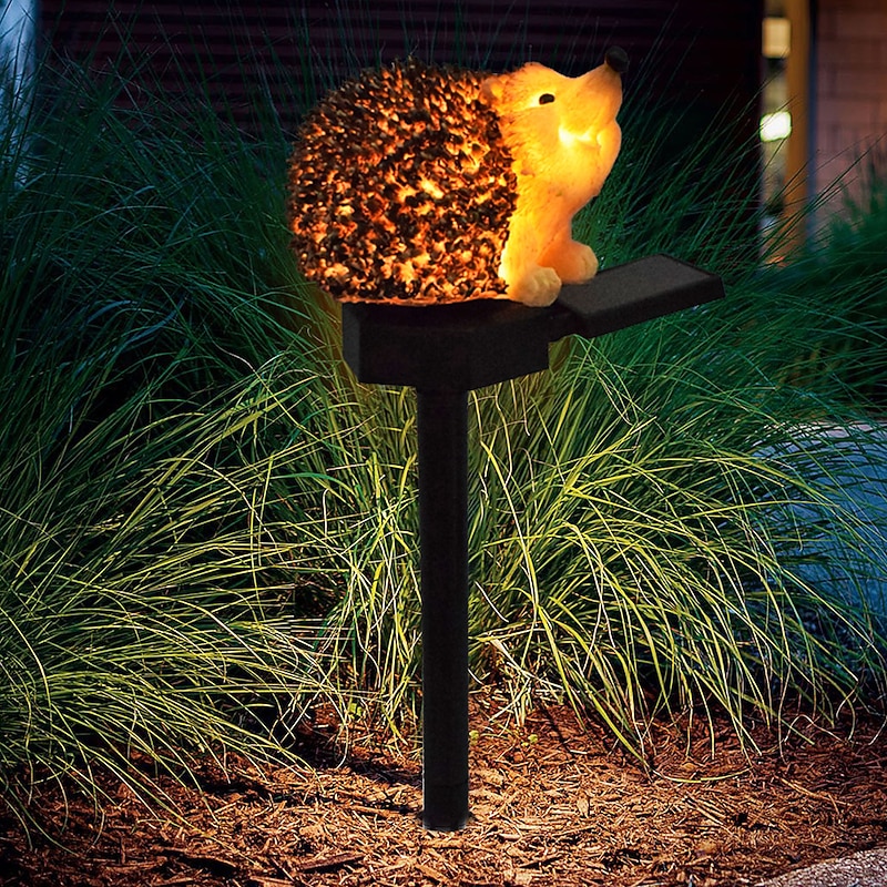 Solar Lamp Outdoor Garden Lamp Imitation Animal Solar Night Lamp Hedgehog Resin Landscape Channel Spotlight LED Pile Lamp Garden Garden Lawn Lawn Lamp  1PC2