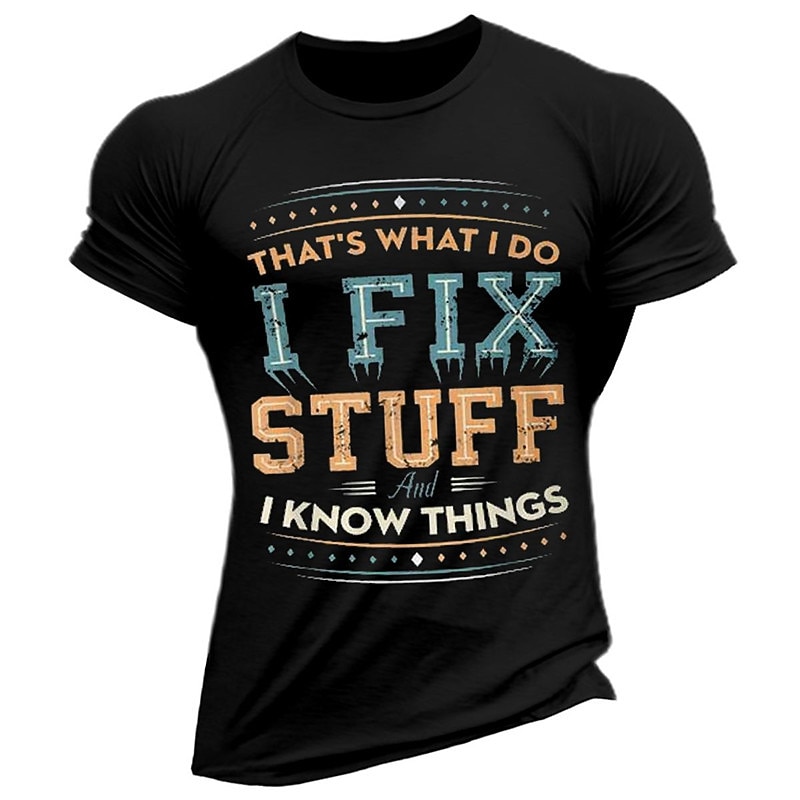 Men's Graphic Prints Letter Print Hobby T Shirt Graphic Tee Cotton Short Sleeves Graphic Shirt Wine Black White Comfortable Tee Vacation Street Fashion Designer Clothing