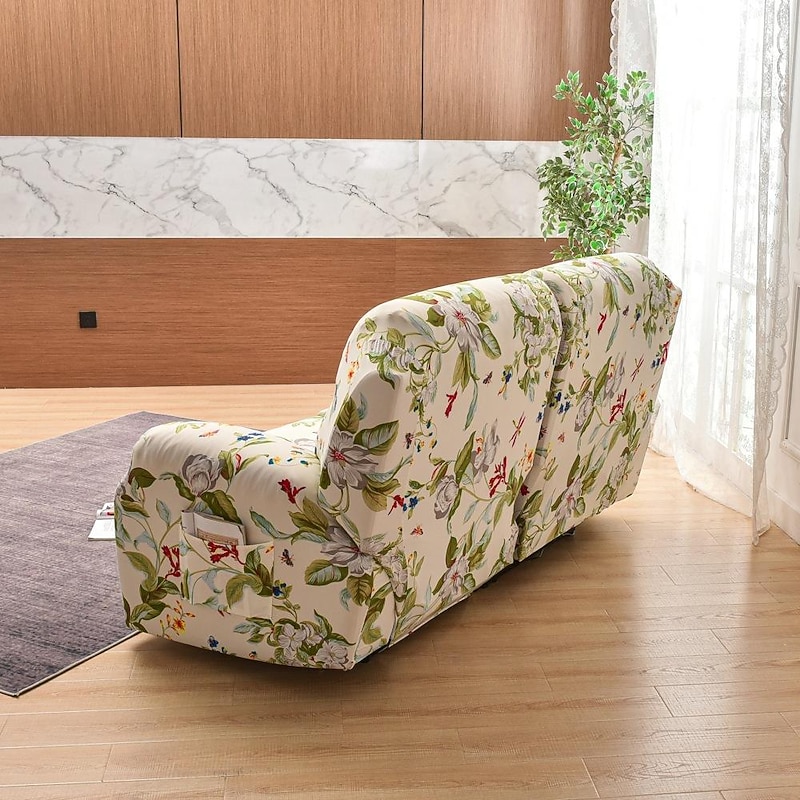 Stretch Reclining Couch Covers 2 Seater Loveseat Reclining Sofa Cover Couch Slipcover with Elastic Loop, Anti-cat Scratch Furniture Protector for Kids, Pets, Dogs, Cats2