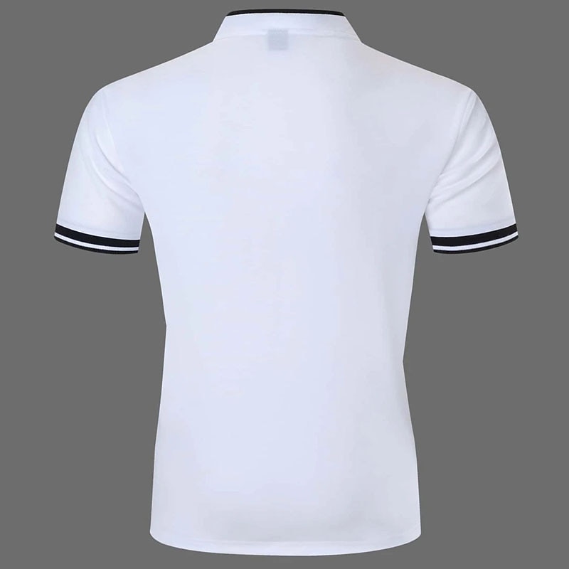 Men's Polo Shirt Collarless Golf Shirts Casual Holiday Stand Collar Short Sleeve Fashion Basic Plain Button Summer Regular Fit Black White Burgundy Polo Shirt2