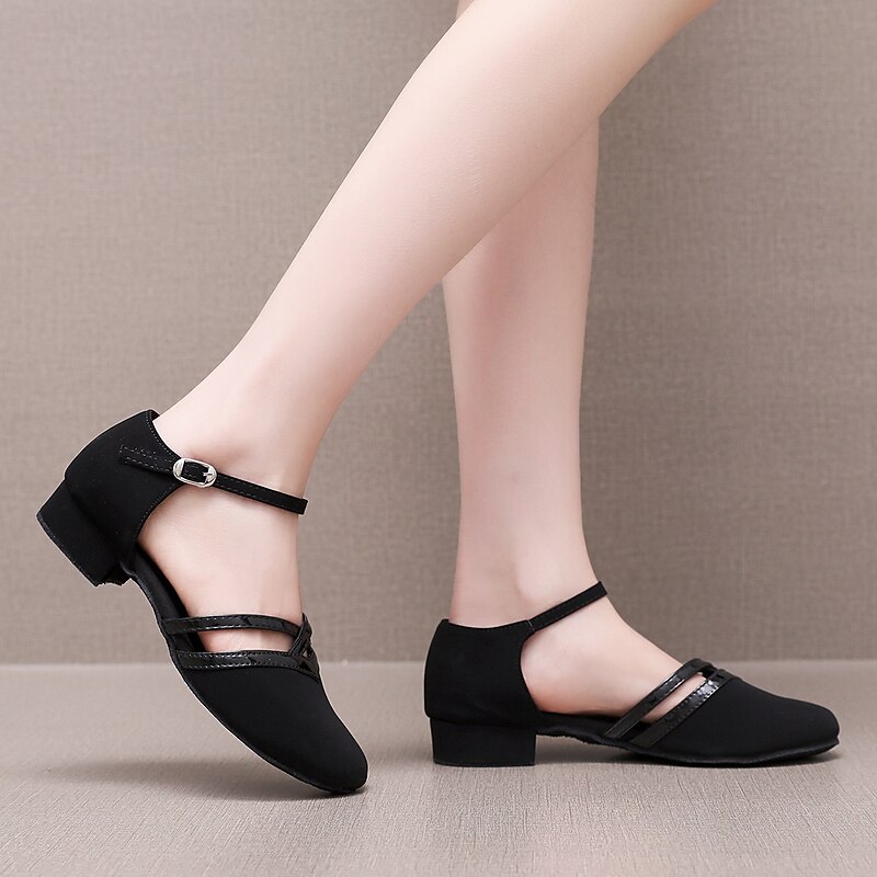 Girls' Black Dance Shoes with Adjustable Straps - Comfortable Performance Shoes for Ballet, Jazz, and Modern Dance3