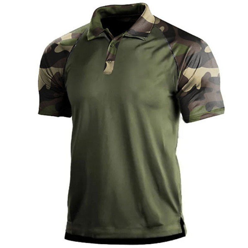 Men's Character Polo Shirts Golf Shirt Short Sleeves Shirt Turndown Outdoor Street 3D Print Dark Grey + Army Green Army Green Blue Green Gray Print Clothing Apparel Fashion Casual Breathable4