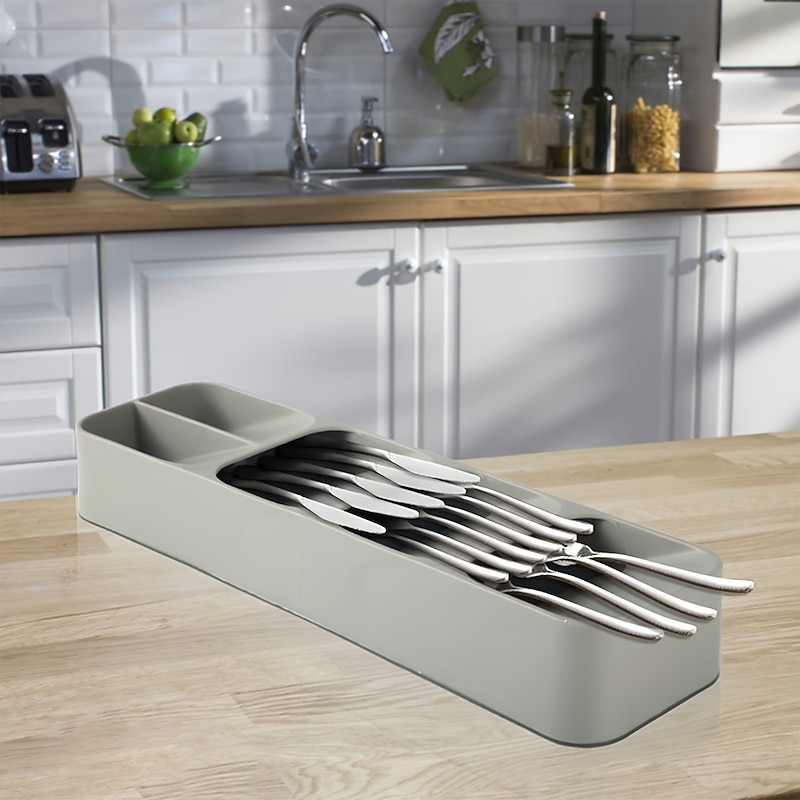 Kitchen Drawer Organizer Tray Spoon Cutlery Separation Finishing Storage Box Cutlery Kitchen Storage Organization3