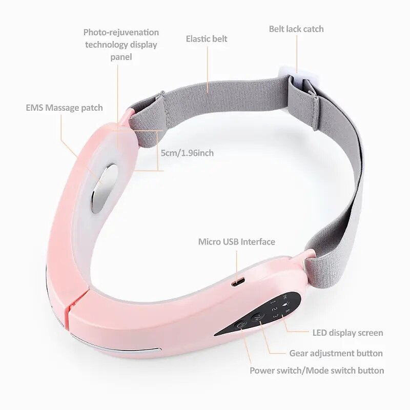 EMS Facial Lifting Massager Double Chin V Shape Lift Belt Red Blue Light LED Face Slimming Vibration Face Lift Devices Skin Care Perfect Birthday Gift For Mother Girls Women3