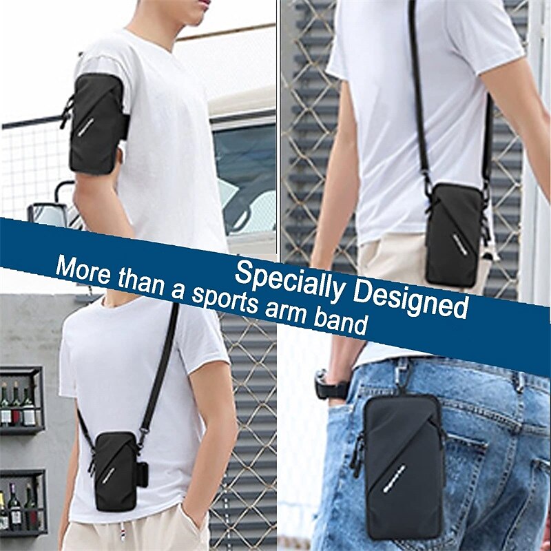 Prime Comfort Phone Holder Small Crossbody Shoulder Holsters Bag with Arm Band Fits iPhone and Android Use for Running Walking Hiking & Biking