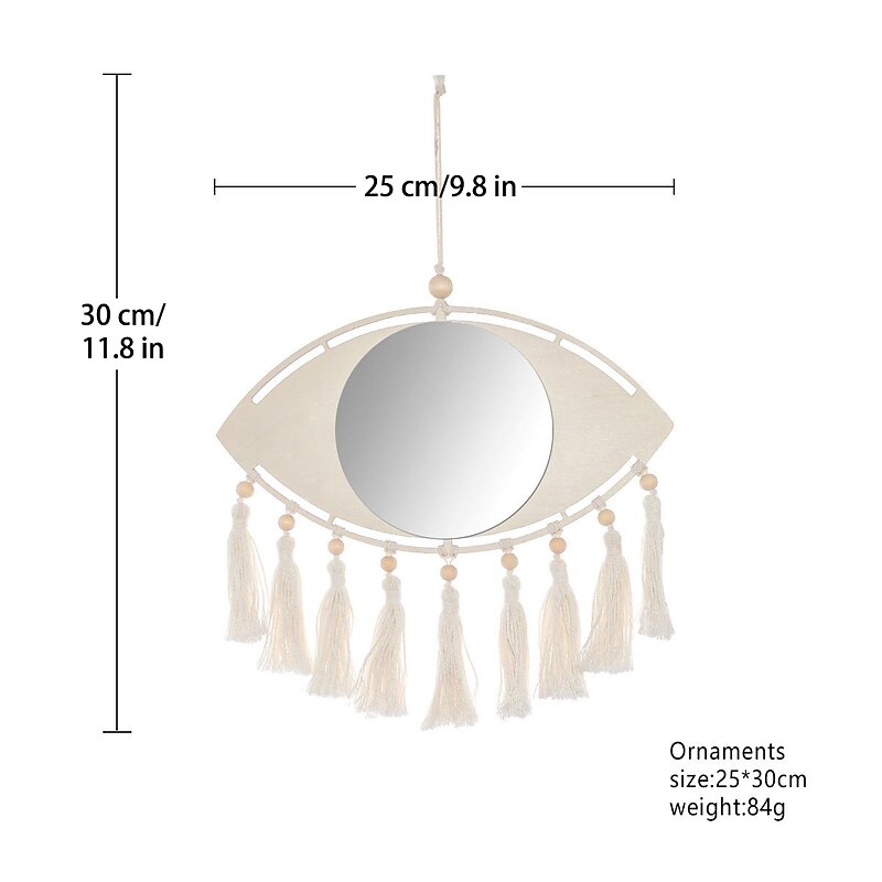 new devil's eye woven decorative mirror tapestry wall hanging cotton thread tassel eye home pendant hand-made gift2
