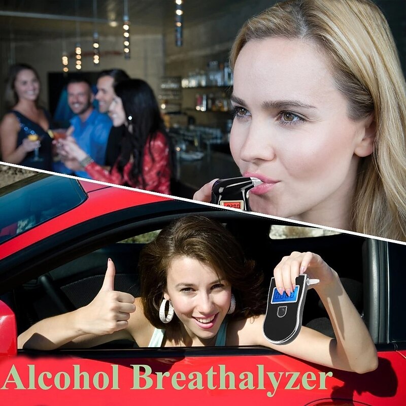 Professional Digital Breath Alcohol Tester Breathalyzer Analyzer Detector Practical AT8182