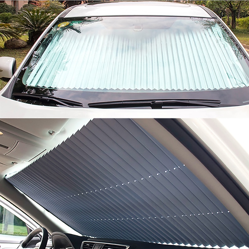 1 PCS Car Sun Shade Windshield Retractable Easy to Enstall For universal Windshield Sun Sun Protection Glare Polyvinyl Chloride 46/65/70/80 cm2