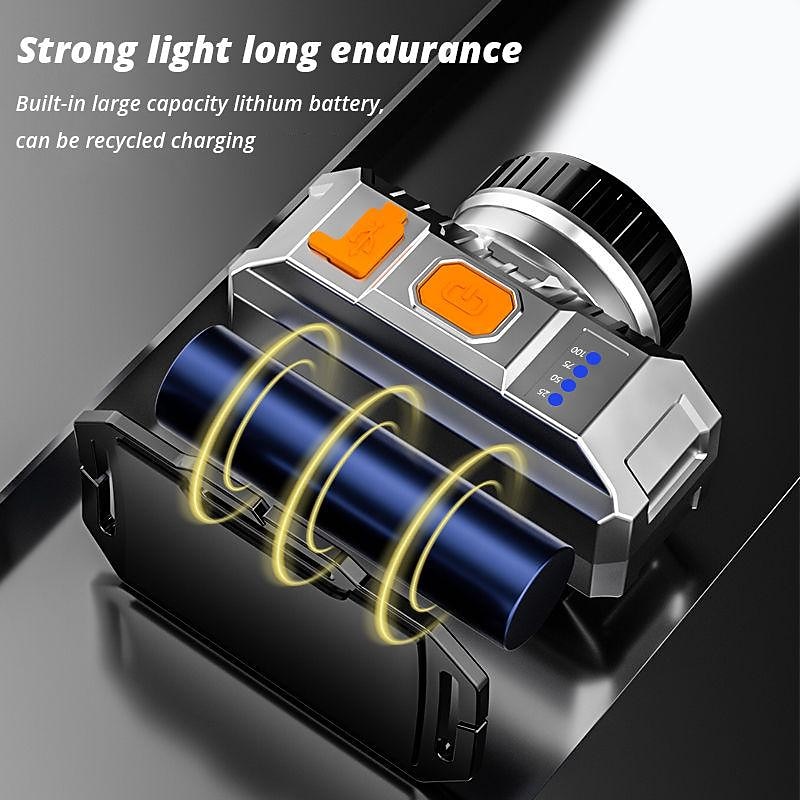 cross-border mini small headlight outdoor night fishing miner's lamp led head-mounted flashlight waterproof usb rechargeable strong light headlight2